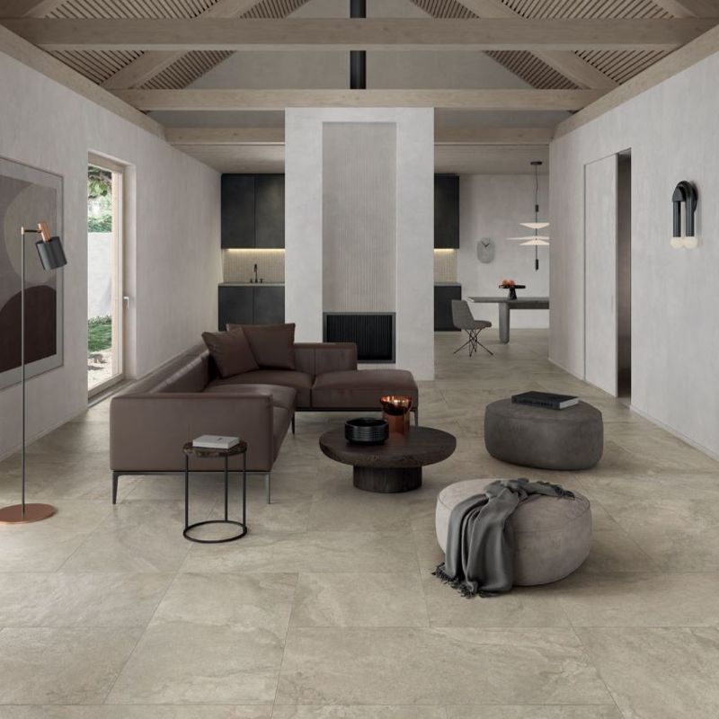 Anthos Desert | Structured Porcelain Limestone Effect Greige Floor Tile