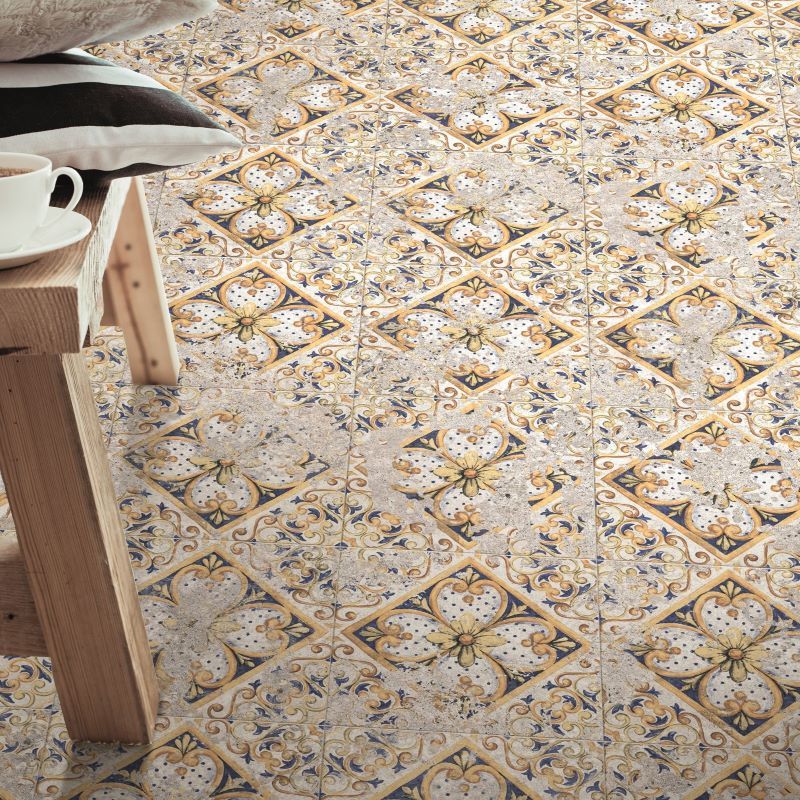 Antica Coimbra | Matt Porcelain Decorative Multi Coloured Floor & Wall Tile