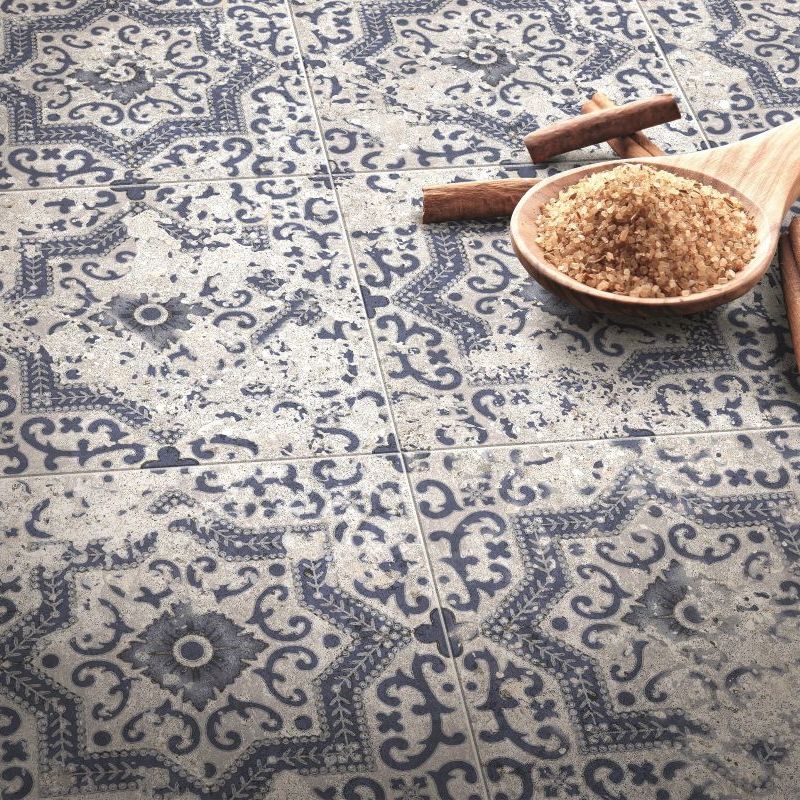 Antica Faro | Matt Porcelain Decorative Blue Floor & Wall Tile
