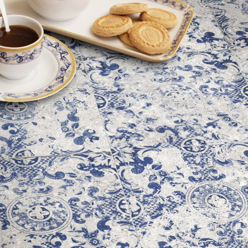 Antica Sintra | Matt Porcelain Decorative Blue Floor & Wall Tile