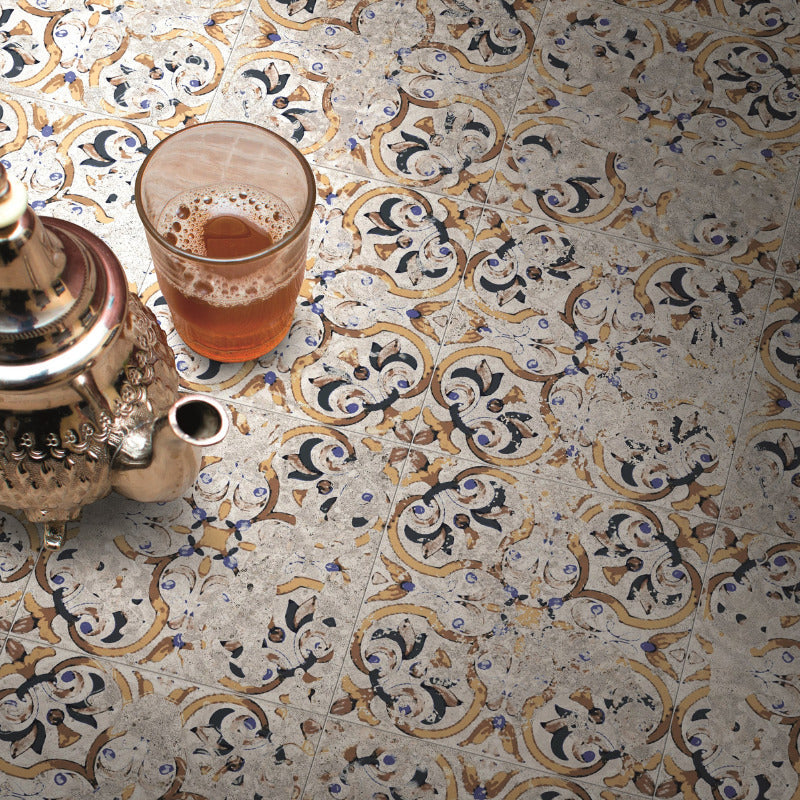 Antica Tomar | Matt Porcelain Decorative Multi Coloured Floor & Wall Tile