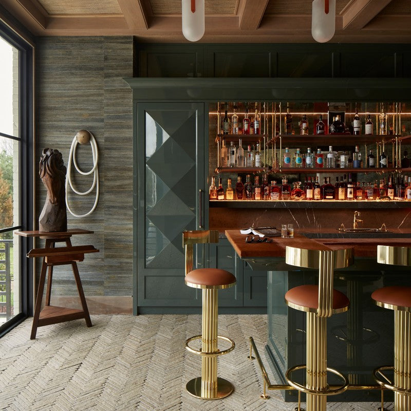 Bordeaux Argento Herringbone | Tumbled Limestone Distressed Greige Floor & Wall Tile