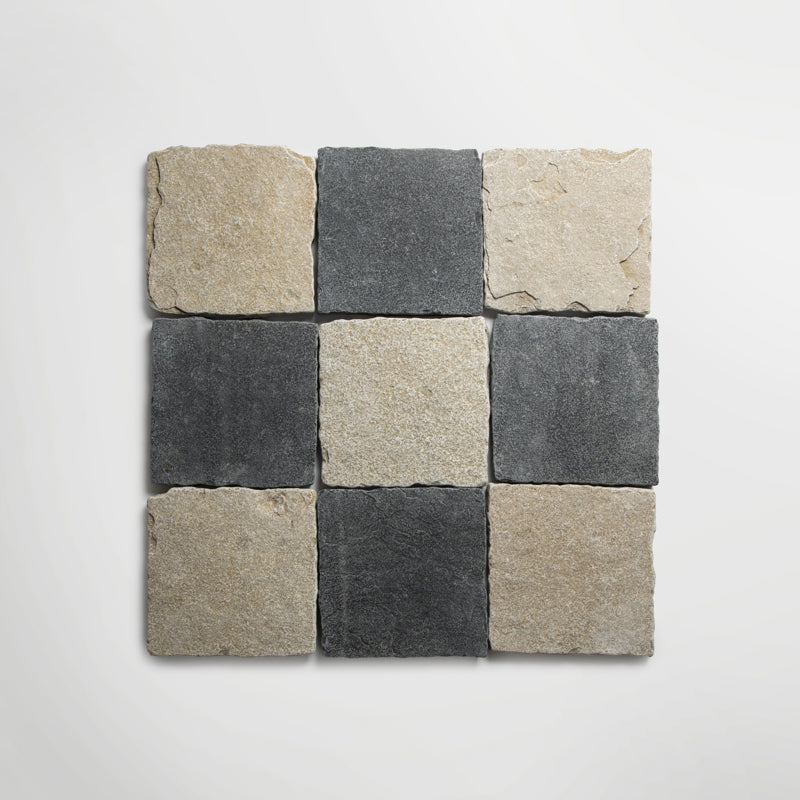 Bordeaux Argento Squares | Tumbled Limestone