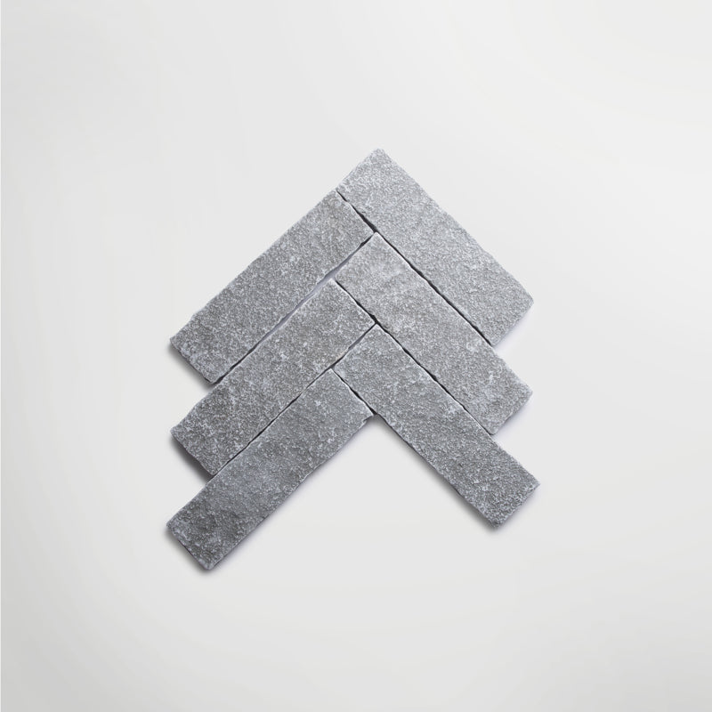 Bordeaux Blue Parquet | Tumbled Limestone Distressed Grey Floor Tile