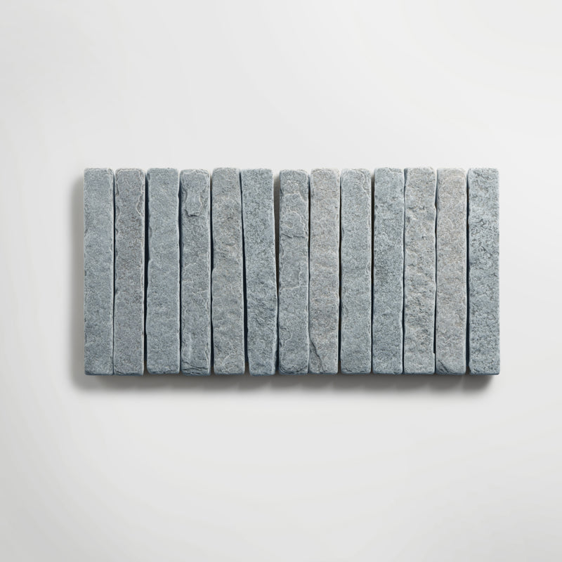 Bordeaux Blue Soldier Course | Tumbled Limestone Distressed Grey Floor & Wall Tile