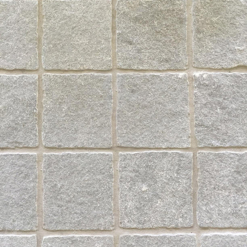 Bordeaux Blue Squares | Tumbled Limestone
