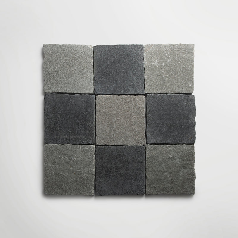 Bordeaux Blue Squares | Tumbled Limestone
