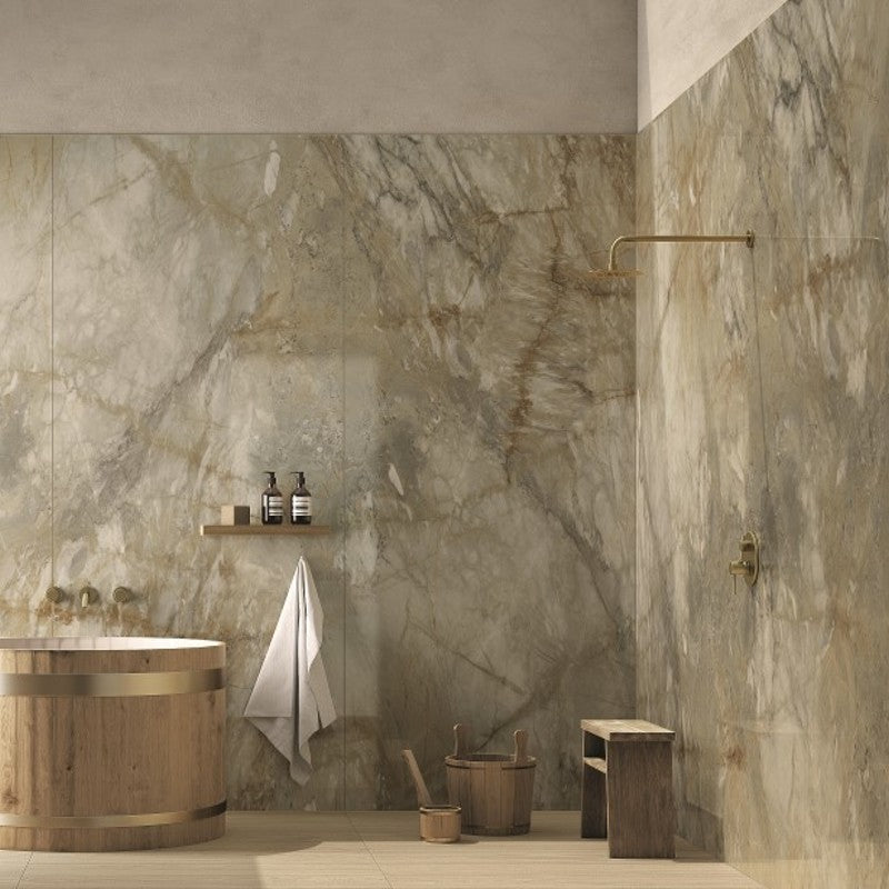 Breccia Van Gogh | Polished Porcelain Marble Effect White Floor & Wall Tile