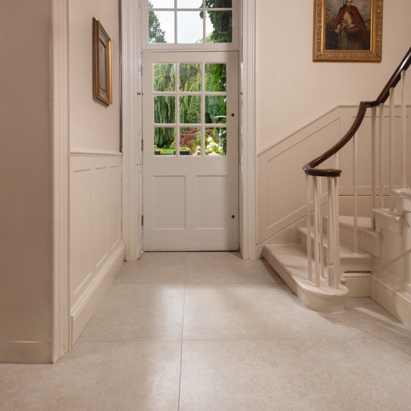 Illusion White | Honed Porcelain Limestone Effect White Floor & Wall Tile