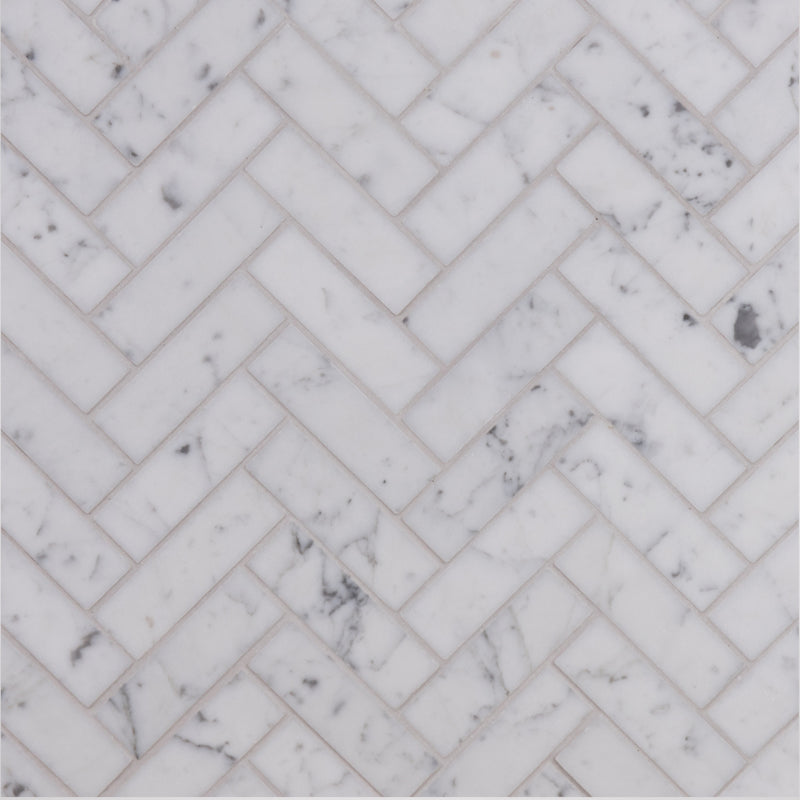 Italian Bianco Carrara Extra Parquet Mosaic Medium - Stone Marble