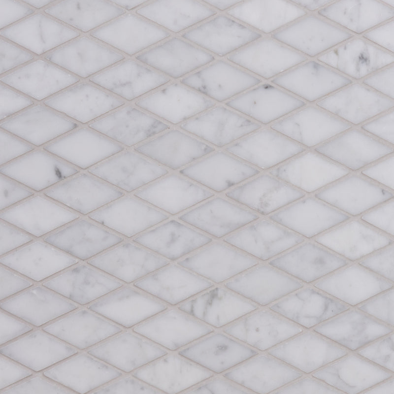 Italian Calacatta Oro Diamond Mosaic Small | Honed Marble Stone White Floor & Wall Tile