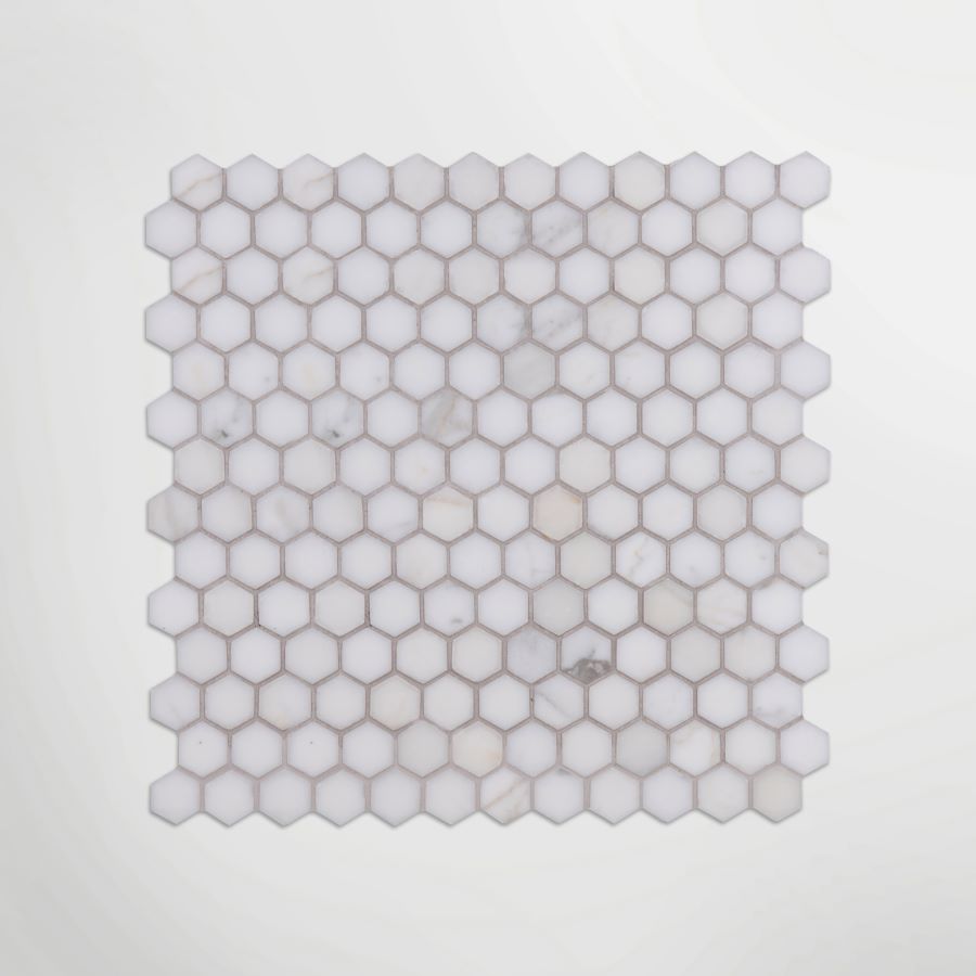 Italian Calacatta Oro Hexagon Mosaic Small