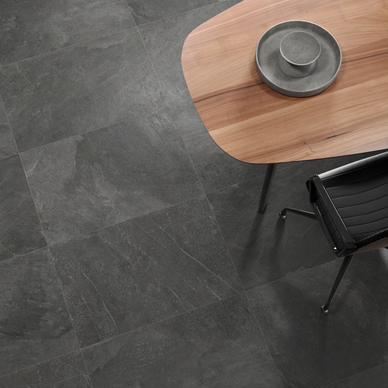Lago Slate Graphite | Matt Porcelain Slate Effect Black Floor & Wall Tile