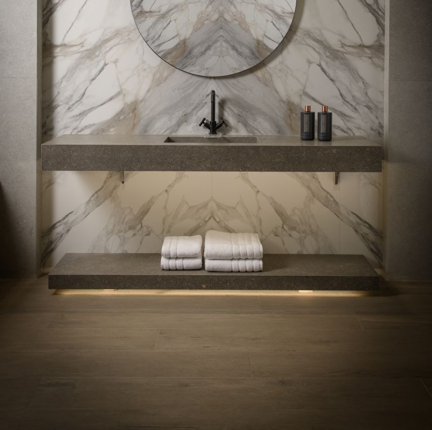 Lenke Taupe | Textured Porcelain Wood Effect Greige Floor & Wall Tile