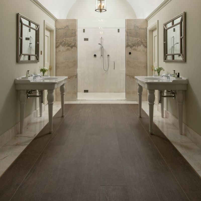 Lenke Walnut | Textured Porcelain Wood Effect Brown Floor & Wall Tile