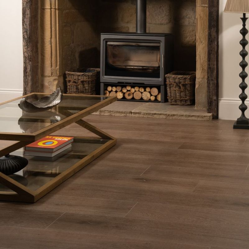 Lenke Walnut | Textured Porcelain Wood Effect Brown Floor & Wall Tile