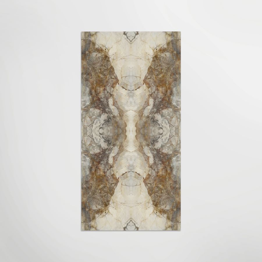 Mirrored Marble Gold A | Polished Porcelain Marble Effect Ivory Floor & Wall Tile