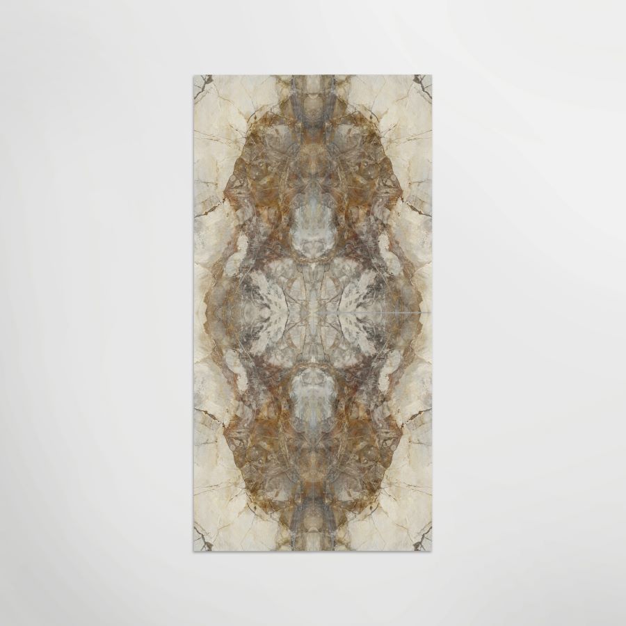 Mirrored Marble Gold A | Polished Porcelain Marble Effect Ivory Floor & Wall Tile