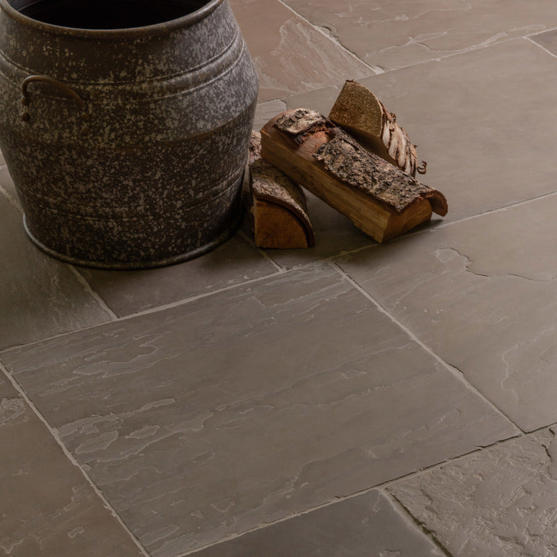 New Urban Flagstone | Distressed Sandstone Distressed Black Floor Tile