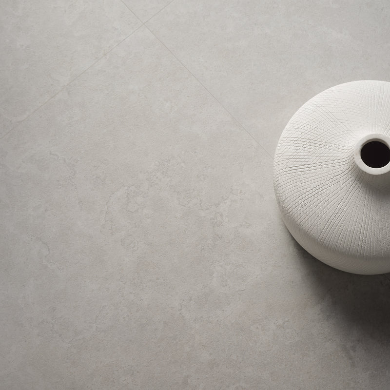 Port Stone Light Grey | Matt Porcelain Limestone Effect Grey Floor & Wall Tile