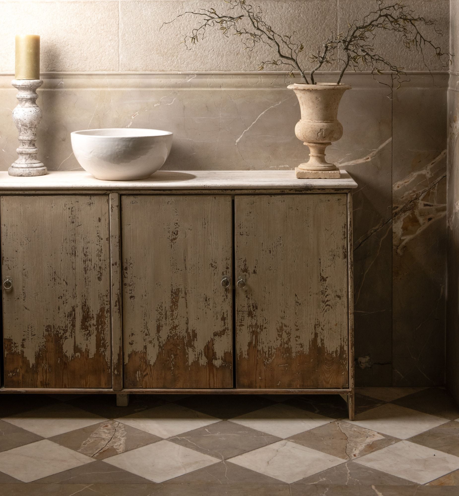 St Vincent Marble Slab - Grey Brown Marble With White Veining