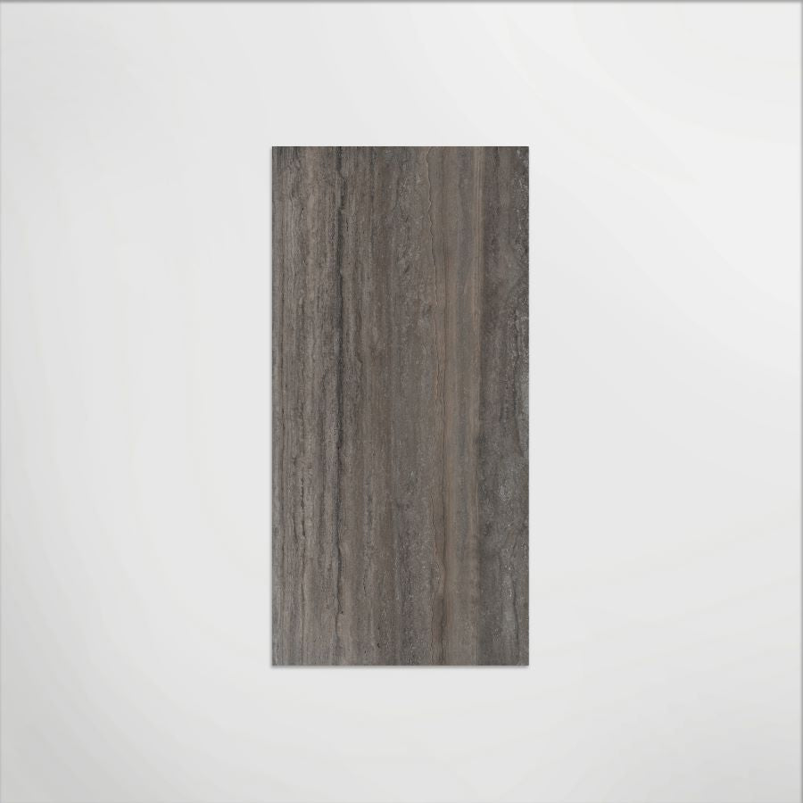 Tivoli Titanium | Honed Porcelain Travertine Effect Brown Floor & Wall Tile
