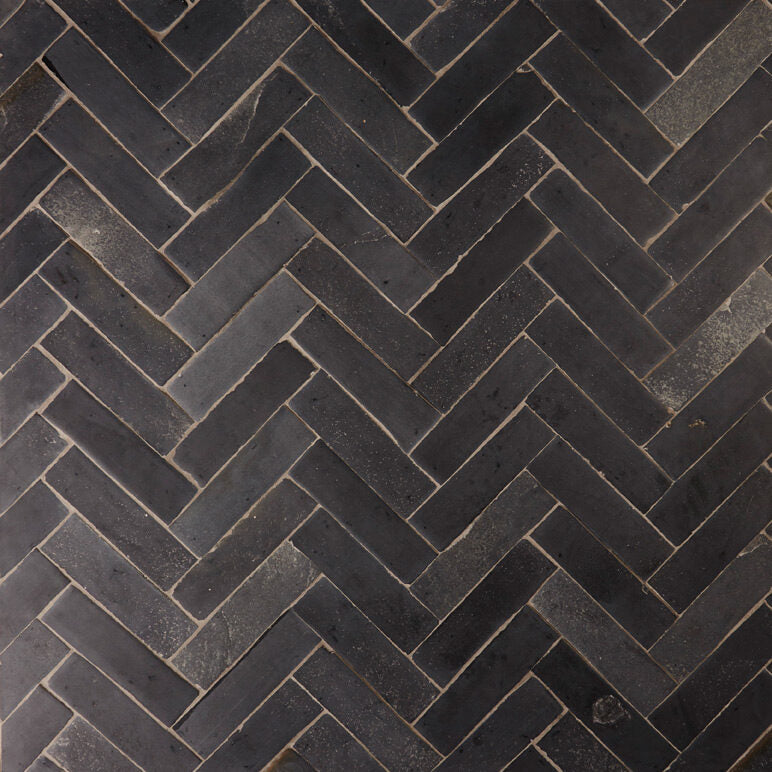 Black Herringbone Stone Flooring.