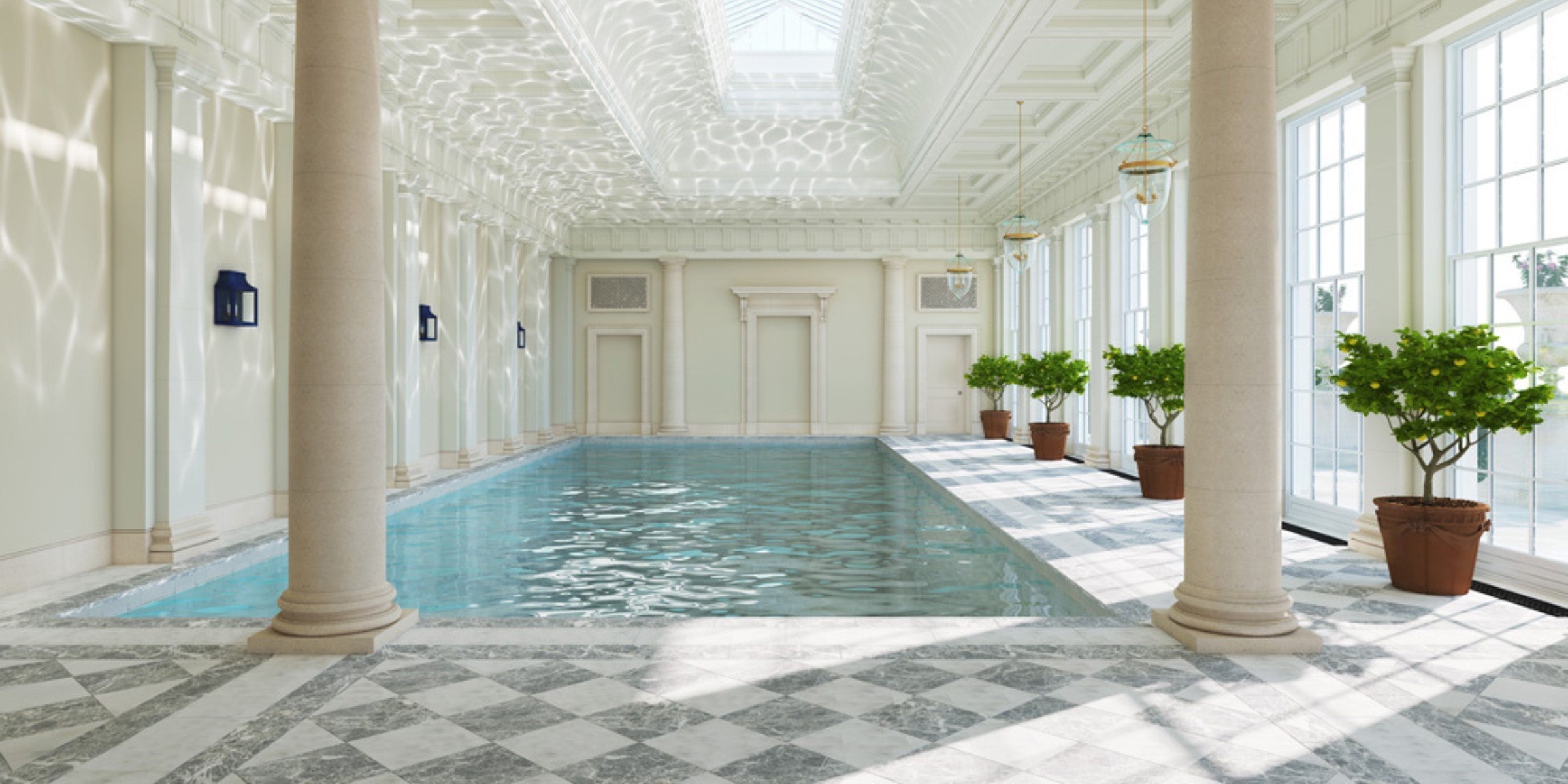 Chequered & Chequerboard Floor Tiles