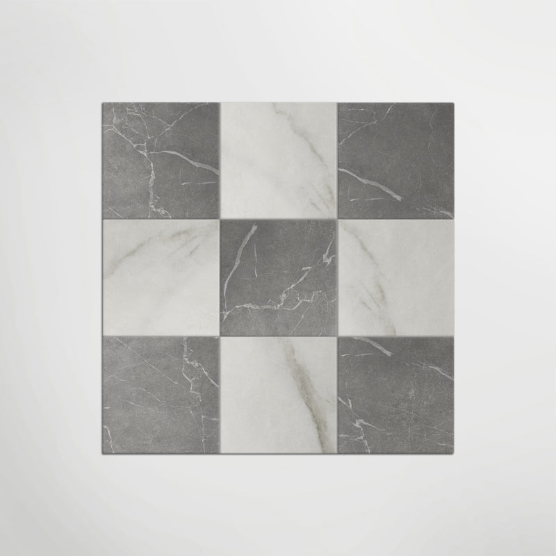Antique Marble Bianco and Grigio Chequer - Marble Effect Porcelain