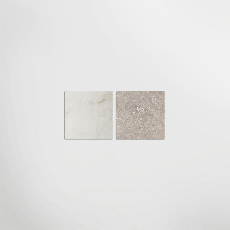Antique Marble Calacatta Oro and Cosmo Taupe Chequer- Marble Effect Porcelain