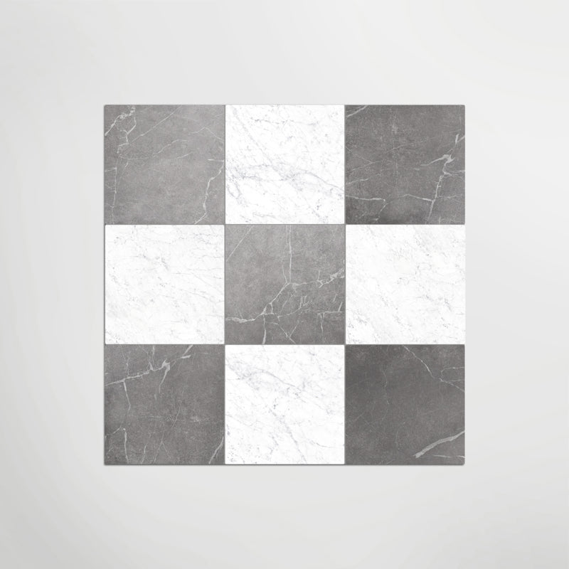 Grey & White Marble Effect Floor And Wall Indoor 300mm X 300mm Porcelain Tiles