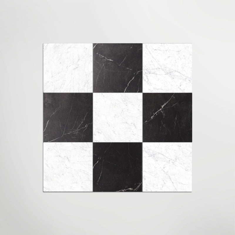 Black & White Marble Effect Floor And Wall Indoor 300mm X 300mm Porcelain Tiles