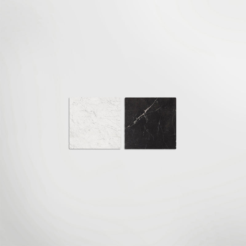 Antique Marble Nero Marquina And Carrara Chequer - Marble Effect Porcelain