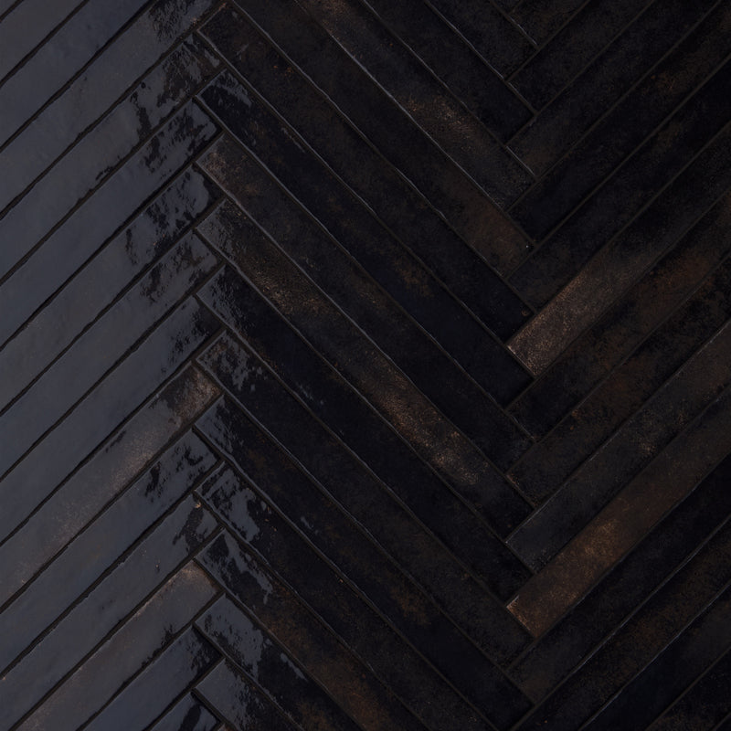 Black Decorative 450mm X 48mm Porcelain Tiles