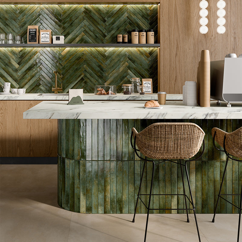 Green Decorative 450mm X 48mm Porcelain Tiles