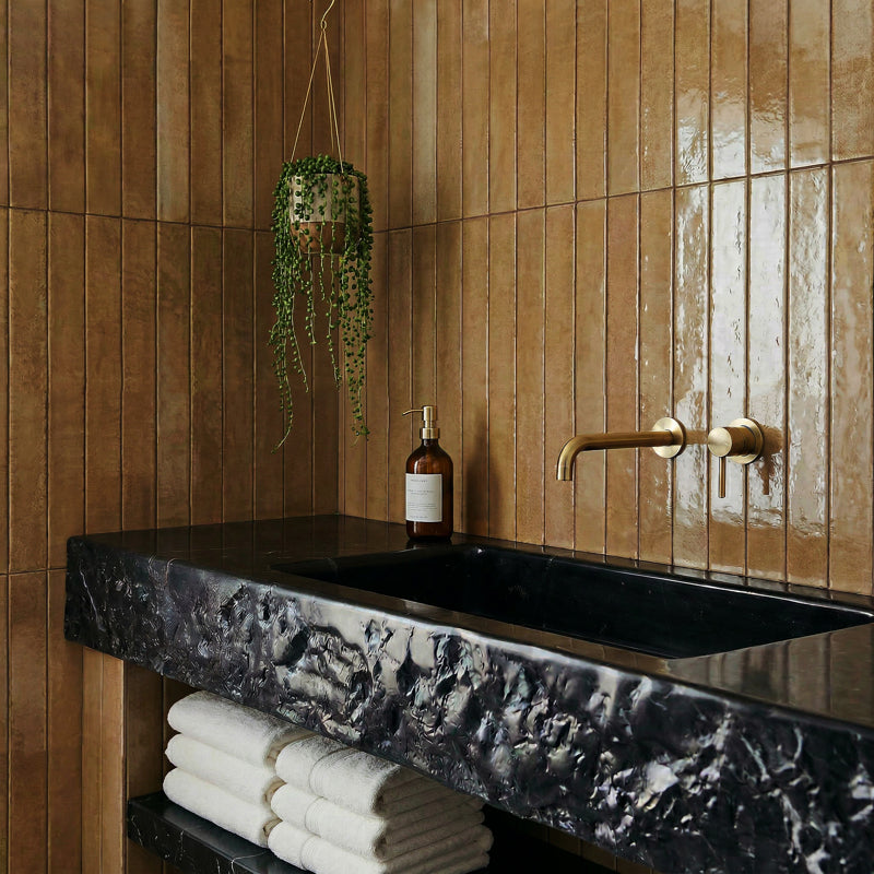 Yellow - Mustard Coloured Slim Brick Glazed Tiles - Walls & Kitchens