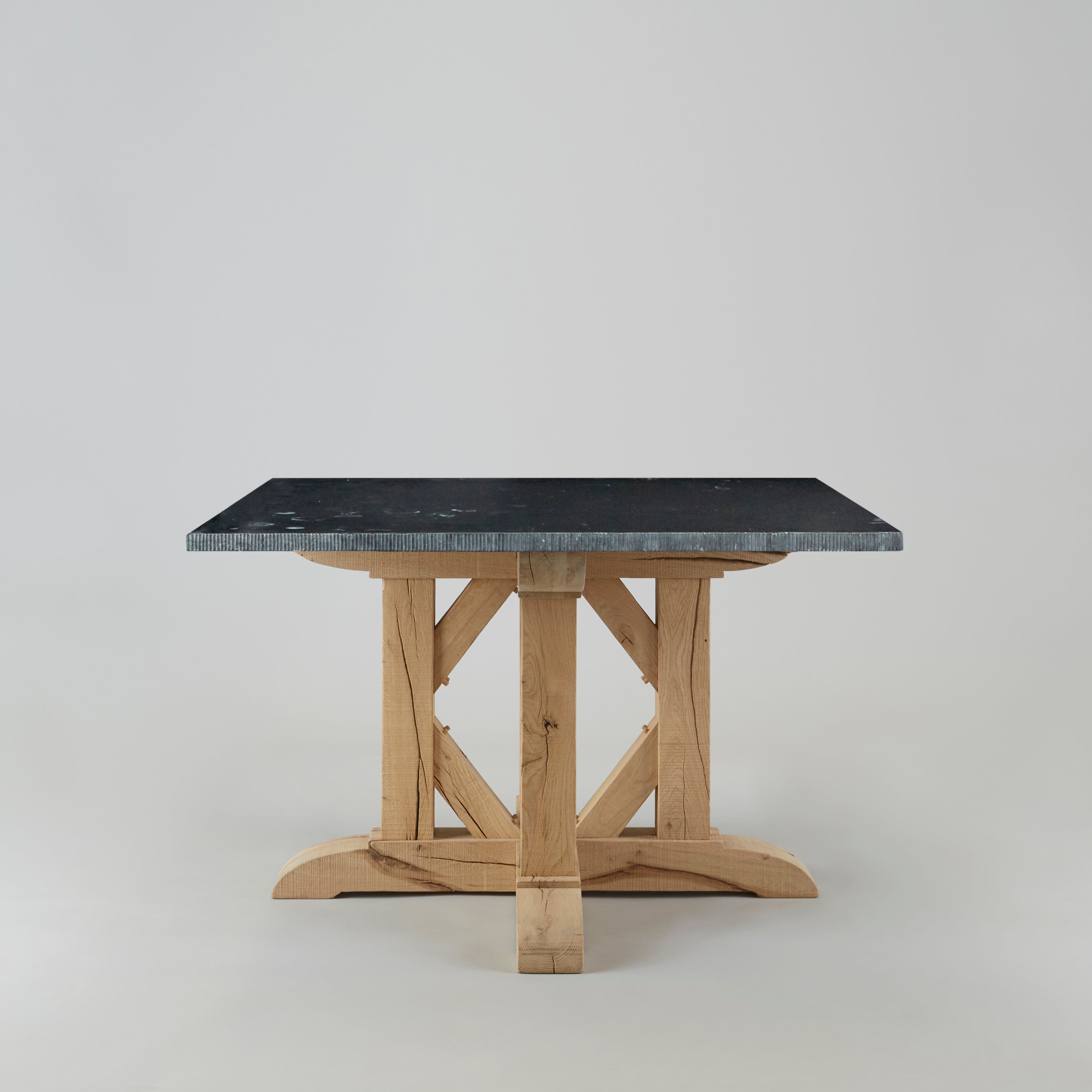 Small Square Limestone Handmade Dining Room Table - Black