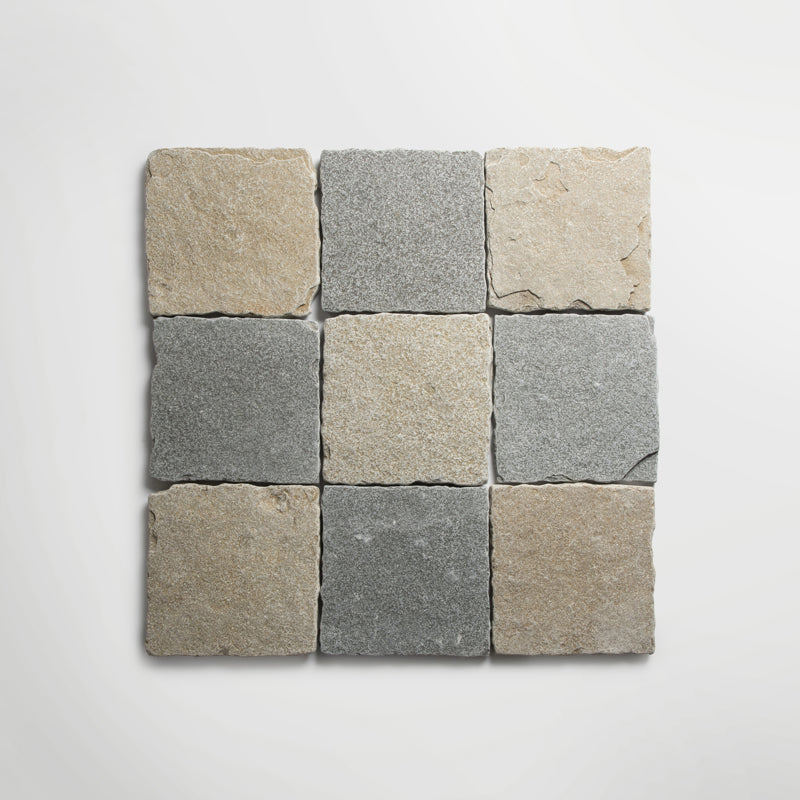 Bordeaux Argento Squares | Tumbled Limestone