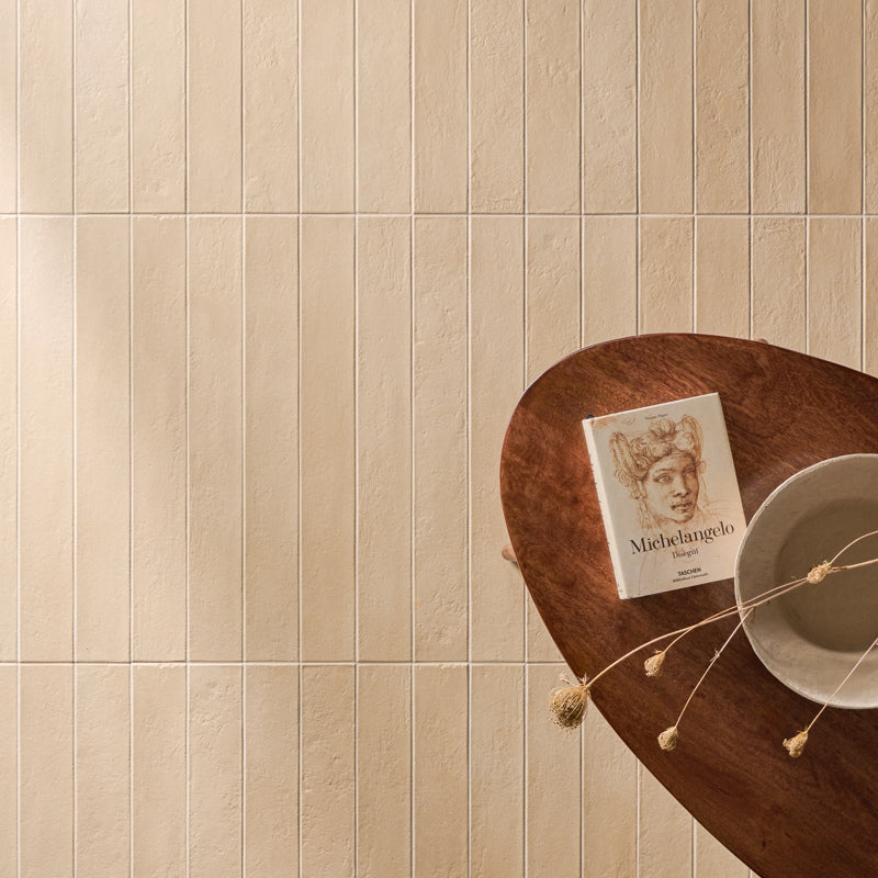 Long Thin Metro Zelige Beige Decorative 600mm X 75mm Porcelain Tiles
