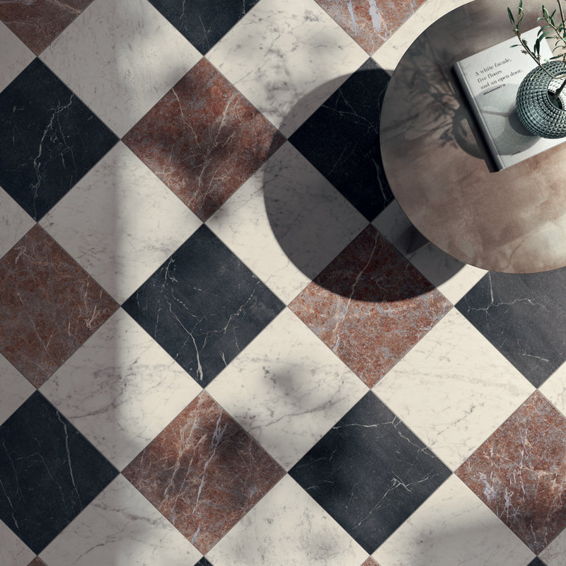 White Marble Effect Floor And Wall Indoor 300mm X 300mm Porcelain Tiles