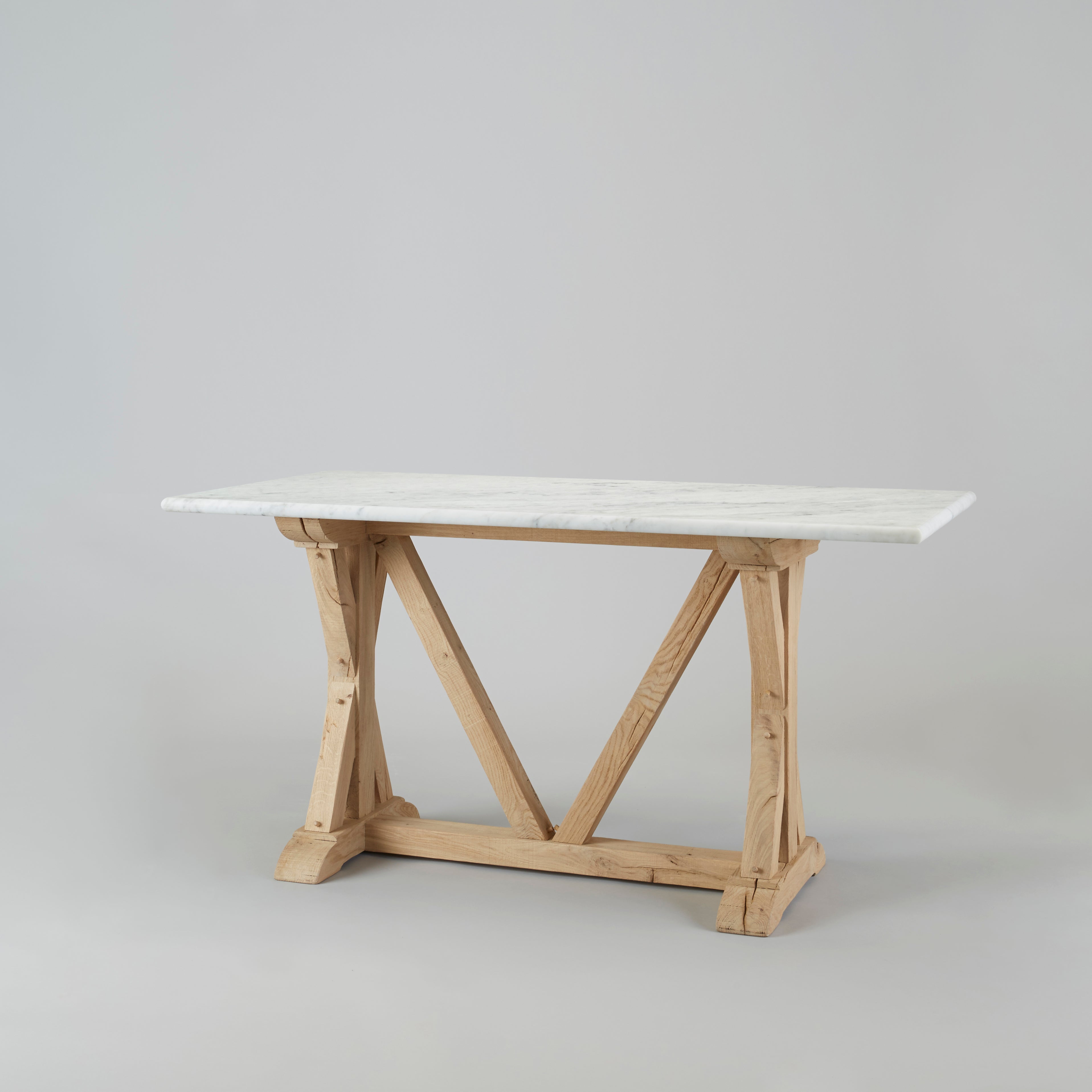 Small Marble Handmade Dining Room Table - White