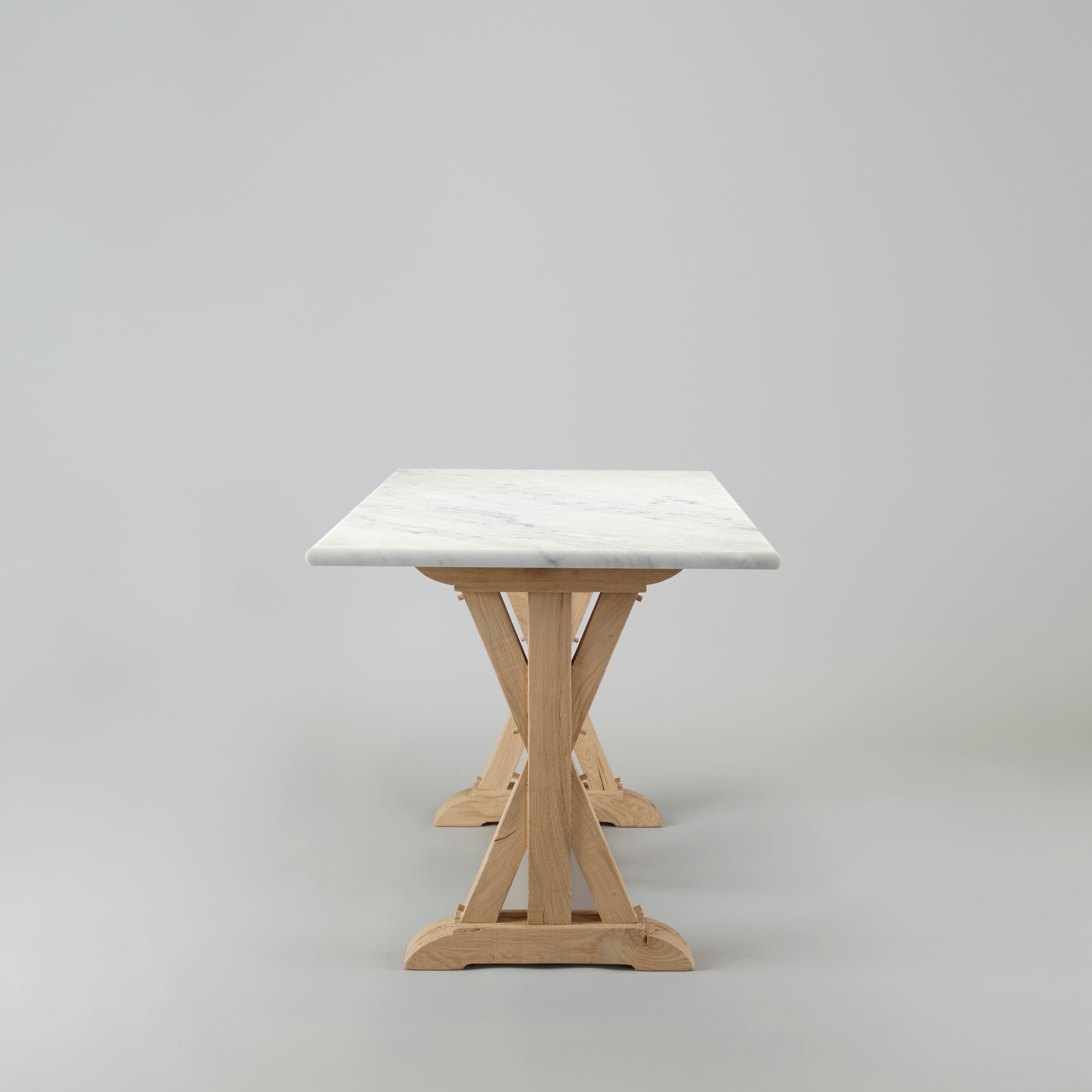 Small Marble Handmade Dining Room Table - White