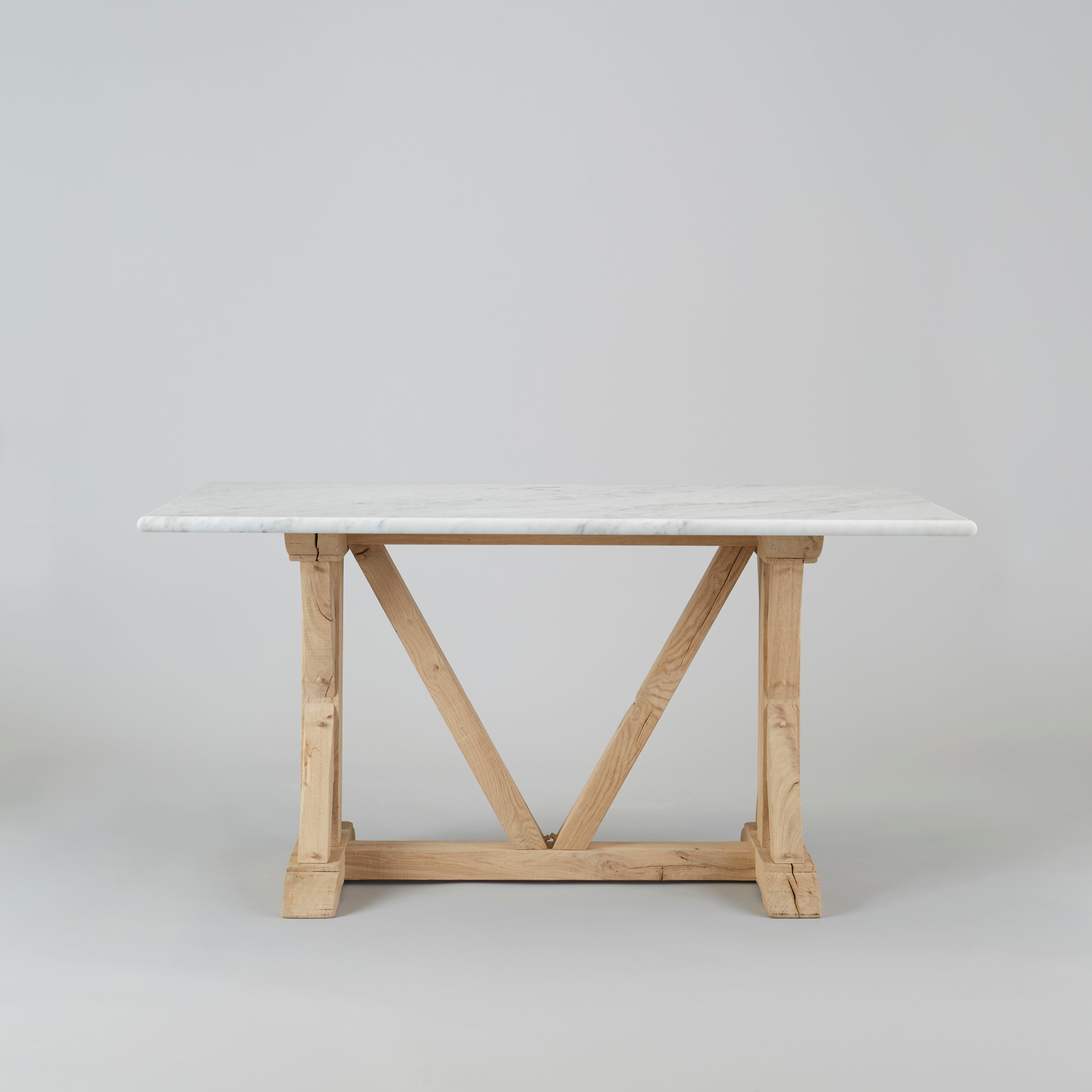 Small Marble Handmade Dining Room Table - White