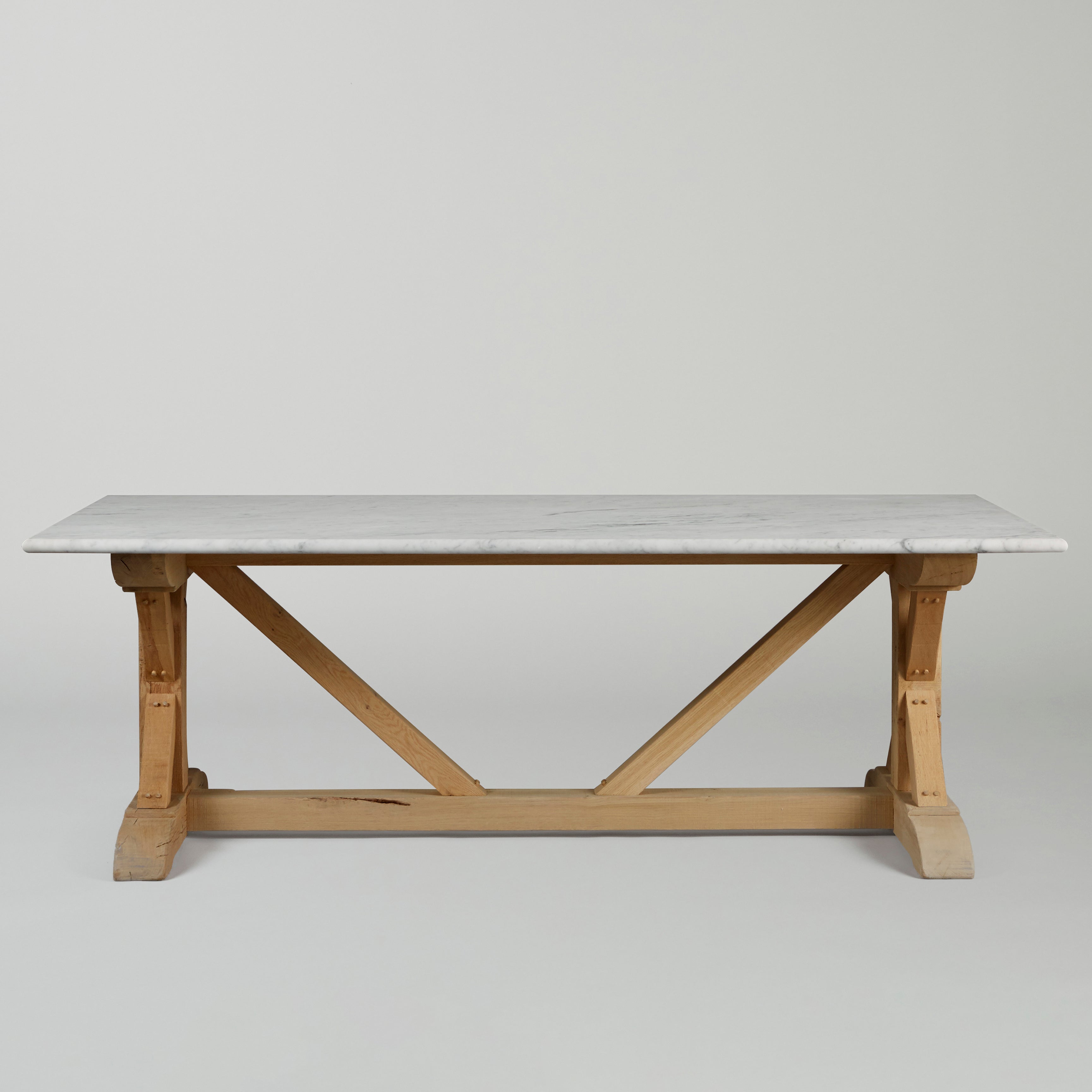 Large Marble Handmade Dining Room Table - White