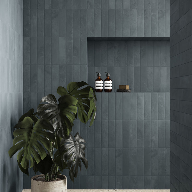 Blue Green Turquoise Decorative Long Thin Brick Metro 240mm X 60mm Porcelain Tiles