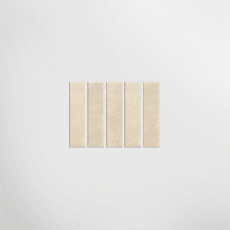 Ceren Mini Cashmere Cream Decorative Long Thin Brick Metro 240mm X 60mm Porcelain Tiles