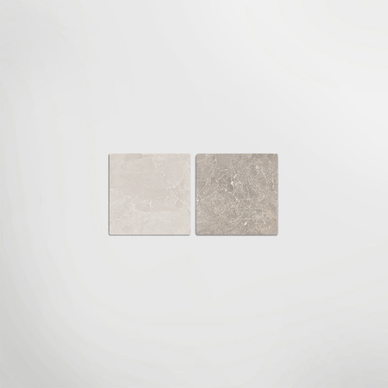Cosmo Crema and Taupe Chequer - Marble Effect Porcelain