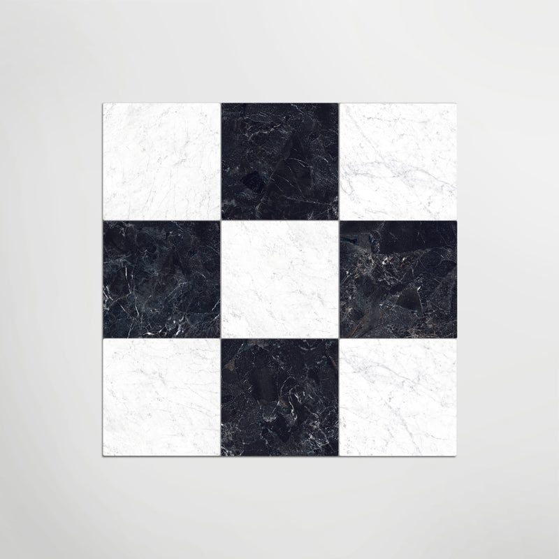Black & White Marble Effect Floor And Wall Indoor 300mm X 300mm Porcelain Tiles