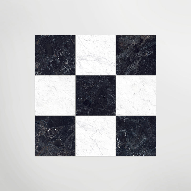 Black & White Marble Effect Floor And Wall Indoor 300mm X 300mm Porcelain Tiles
