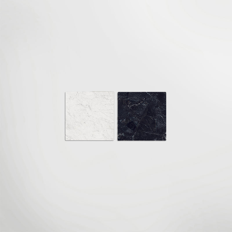 Cosmo Nero And Carrara Chequer - Marble Effect Porcelain